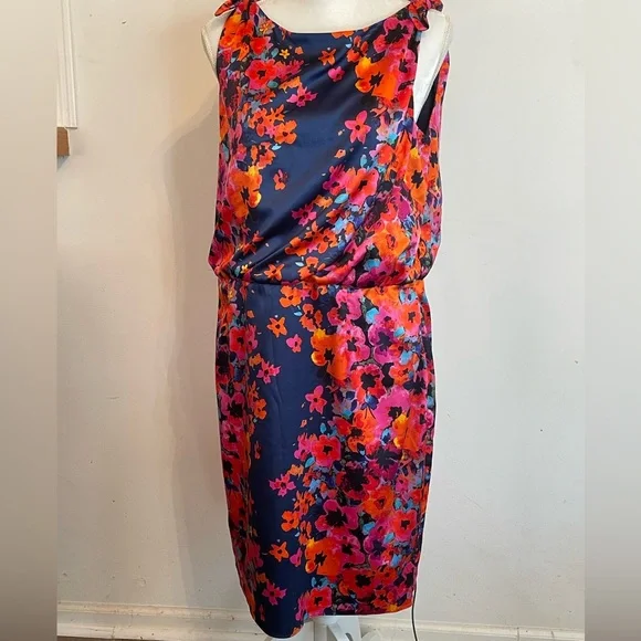 ๐ Evan Picone Vintage Colorful Floral Sleeveless Dress. From 1990,s. ๐ - Picture 1 of 9